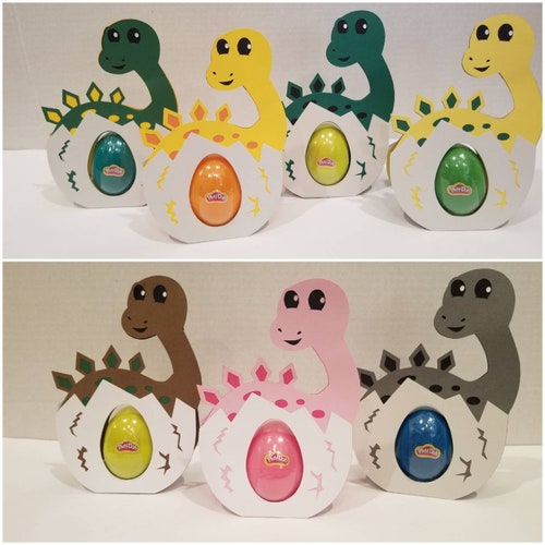 Dinosaur Playdoh Egg Party Favor Cards Dino Party Favors Etsy