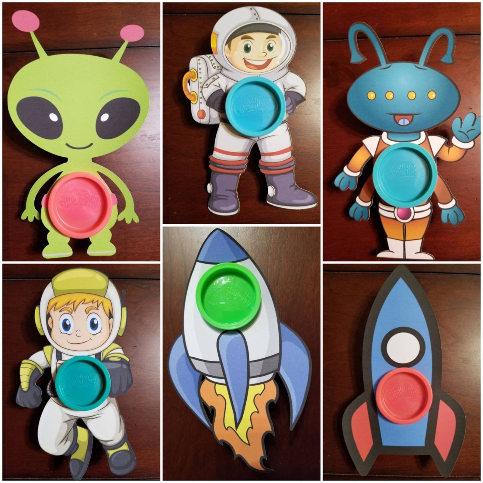 Spaceship PlayDoh Party Favor Cards Space Theme Party Favors Etsy