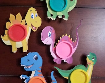 Dinosaur Play-Doh Birthday Favors with Personalized Topper, Kids Party Favors, Play-Doh Goodie Favors