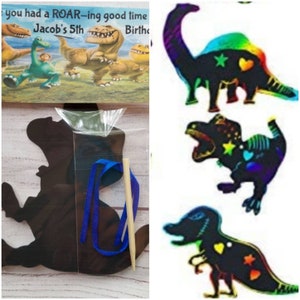 Dinosaur SCRATCH PAPER Party Favors, Dinosaur Party Favors, Kids Party Favors, Personalized Dinosaur Favors, Dinosaur Birthday Party