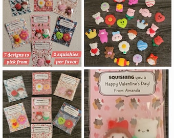 Squishy Valentine Favors, Kids Valentine, Non-Candy Valentine Favors, Valentine Favors, Personalized Valentine Favors