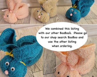 BooBoo Bunny Washcloth, BooBoo Bunny, BooBoo Washcloth Bunny with reusable ice cube