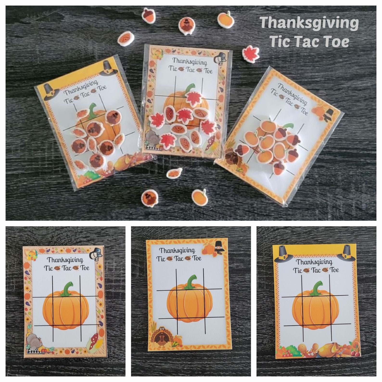 Thanksgiving Tic Tac Toe Game Favors, Thanksgiving Favors - Etsy