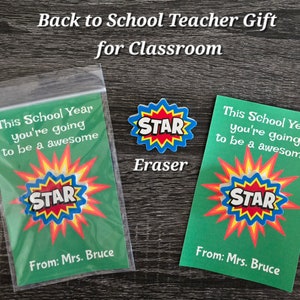 Personalized Back To School Eraser Gifts, Personalized Teacher Classroom Gifts, Gifts for Students, 1st Day of School Gifts