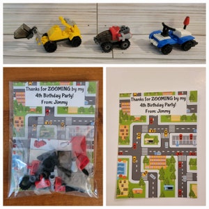 Building Blocks and Vehicle Party Favor Bags, Building Block Party, Blocks Party Favors. 1 bag is good for 1 child & Vehicle will be random