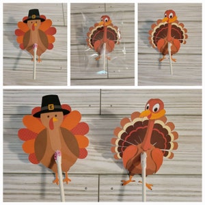 Thanksgiving Theme Lollipops, Thanksgiving Favors, 1 small Lollipop is good for 1 person.  If you have 12 guests, you will need to order 12