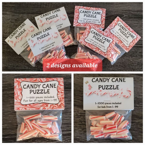 Candy Cane Puzzle, Candy Cane Stocking Stuffer, Christmas Stocking Stuffer, Xmas Party Favors, Stocking Stuffer Gag Gift