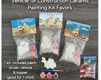 Construction Vehicle Painting Kits, Construction Party Favors, Assorted Vehicle favors, Construction Painting favors