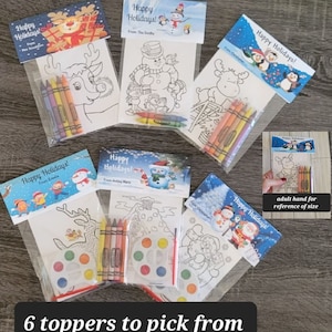 Christmas Coloring-Painting Stocking Stuffers, (1 Bag, 9 4x6 cards, craft, & topper) Kids Stocking Stuffer, Sold Individually