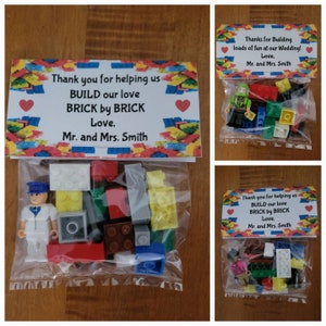 Wedding Favors Building Blocks with Character, Building Block Party, Blocks Wedding Party Favor Bags