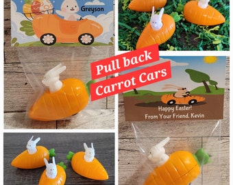 Easter Basket Fillers, Kids Easter Favors, Easter Favors, Pull Back Carrot Cars