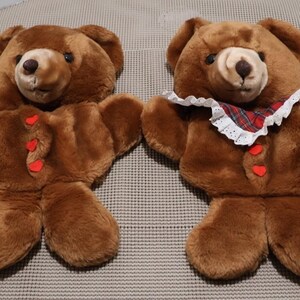 Portatarjetas de Navidad de peluche con forma de oso de peluche Schmid, par para niño y niña, 1984