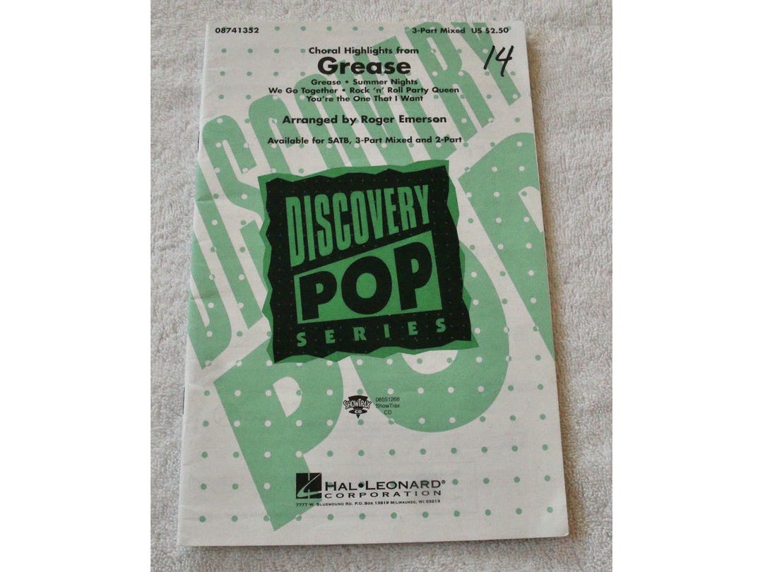 Choral Highlights From Grease Sheet Music 3-part Mixed Roger Emerson ...
