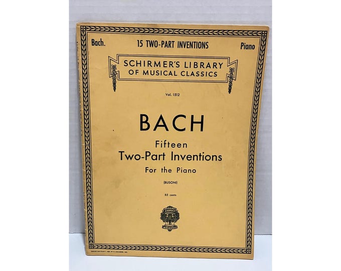 Bach Fifteen Two-part Inventions Piano Book Schirmer 1927 Busoni ...