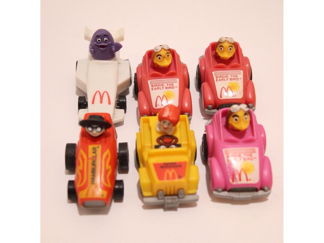 Mcdonalds 1985 Fast Mac Pull Back Racers Turbo Car Ronald Birdie Lot of ...