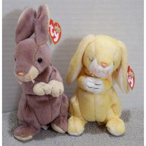 Ty Beanie Babys Baby Bunnies Springy Grace Ostern Lot von 2 Hang Tush Tags