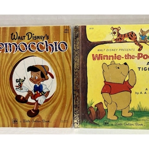 Little Golden Books Walt Disney&#39;s Pinocchio Winnie-the-Pooh and Tigger Lot of 2