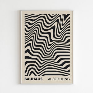 Poster per il download digitale ispirato al Bauhaus Ausstellung 1923 / Mid-century Modern / Abstract Retro Art / Psichedelia del 1970 / Currents