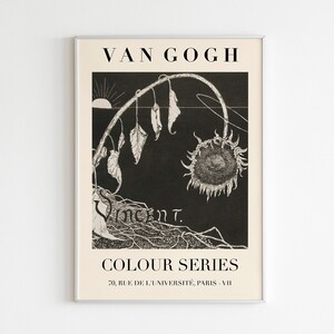 Van Gogh Colour Series Exhibition Print | HIGH QUALITY PRINT | Digital Download | Mid Century Modern Art | Van Gogh Wall Art | B&W