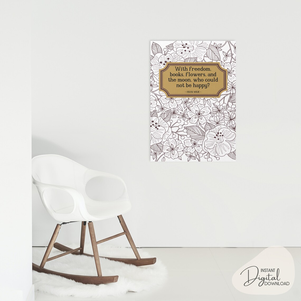 Who Could Not Be Happy Oscar Wilde Quote Digital Art Print