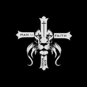 Lion Cross Christian SVG: Man of Faith Shirt Design (Digital Download)