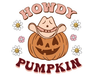 Howdy Pumpkin Svg, Png file, Halloween SVG, Pumpkin Png, Western Fall svg, Fall Sublimation Design, Fall Png, Autumn Sublimation, Fall Png