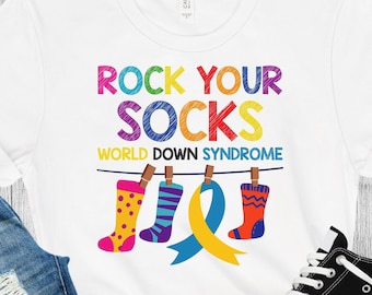 Rock Your Socks Down Syndrome Svg, Down Syndrome Awareness, Down Trisomy 21, WDSD, We Wear Blue And Yellow, 21 March, Lucky Few,Digital file