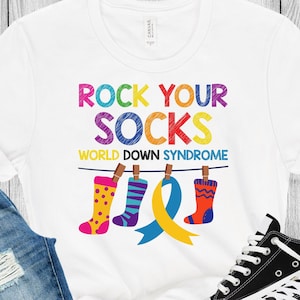 Rock Your Socks Down Syndrome Svg, Down Syndrome Awareness, Down Trisomy 21, WDSD, We Wear Blue And Yellow, 21 March, Lucky Few,Digital file