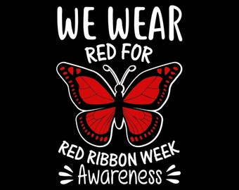 Red Ribbon Week Svg, Anti-Drug Png And Svg, Red Ribbon Week Awareness, red awareness ribbon clipart, Sublimation Download, red, ribbon