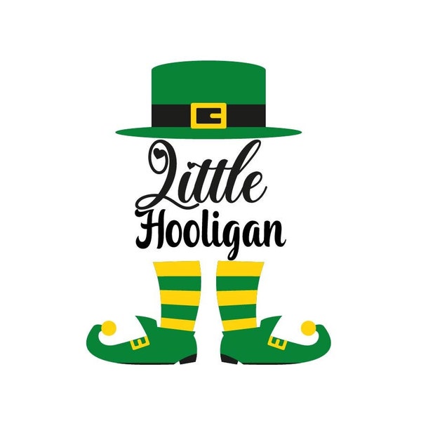 Wee Little Hooligan, Funny St. Patricks Day, Kids St. Patrick's Day, St. Patrick's Day, Cut File, SVG, Printable Image, Iron- On