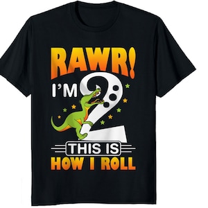 Rawr I&#39;m 2 SVG, Digital Download, Svg, Png, Eps, Ai, Two, Dino, 2nd Birthday, Second, Dinosaur Party, T Rex, Two Years Old
