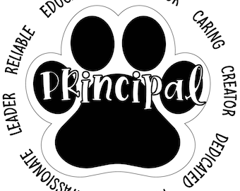 Principal Paw Print SVG: Back to School Teacher Design (Digital Download)