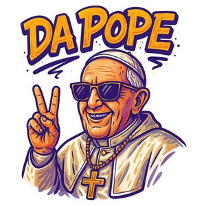 DA POPE Png, Design Engraçado de Papa, Clipart de Papa Hip Hop, Gráfico de Papa Meme, PNG de Sublimação para Camisetas, Canecas, Adesivos