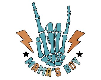Mama SVG, Mama's Boy SVG PNG, Kids Svg, Boys Shirt Svg, Retro, Wavy Letters, Kids Png File for Sublimation, Svg file for Cricut, Digital