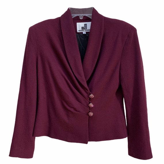 Vintage Mark Eisen Wool Crepe Blazer with Jeweled… - image 1