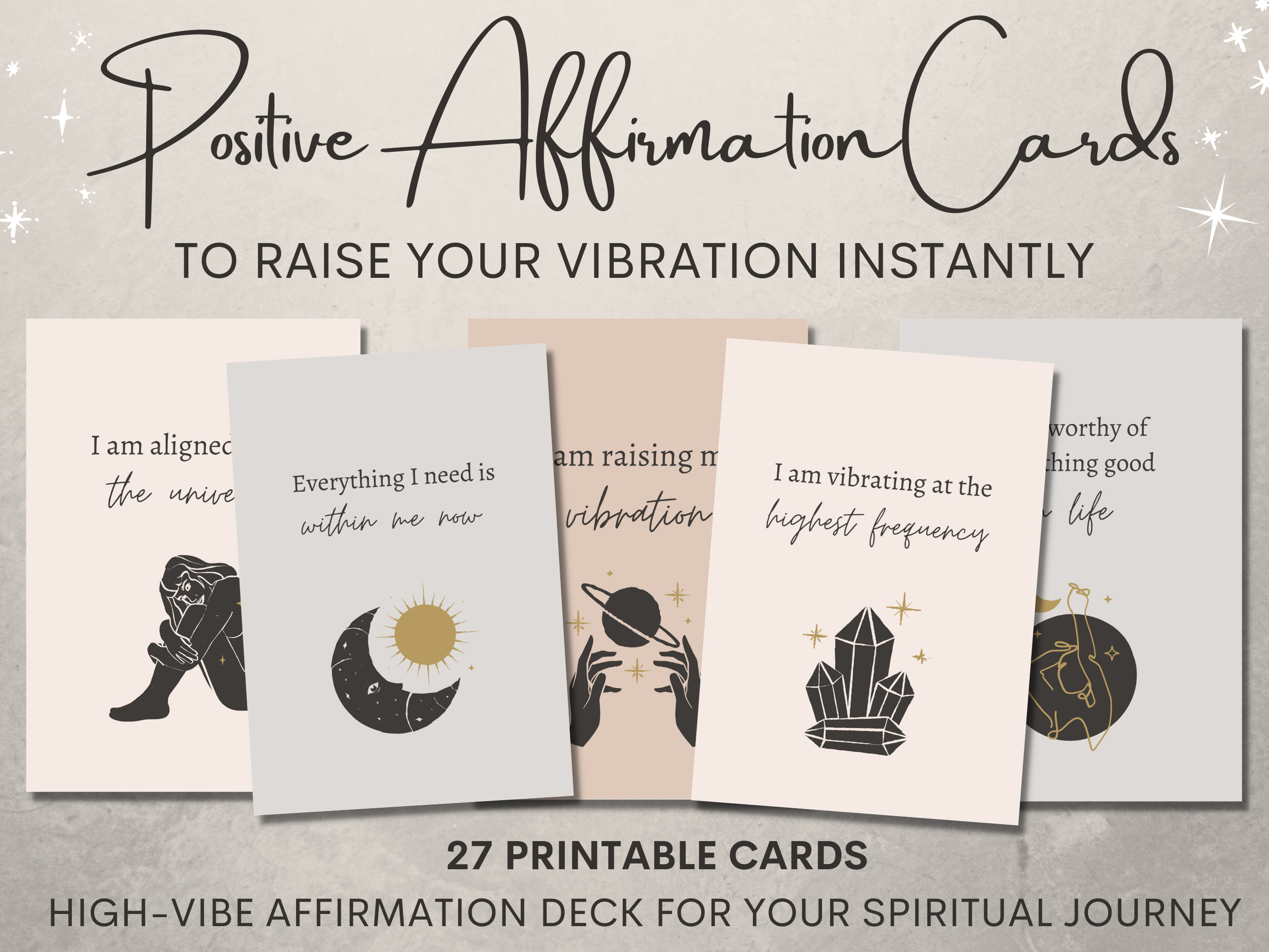 Positive Affirmation Cards to Raise Your Vibration Daily Etsy Australia