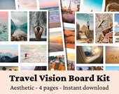 Printable Vision Board Kit , Travel Printables , Traveling Kit Photo Collage , Vacation Printable Images