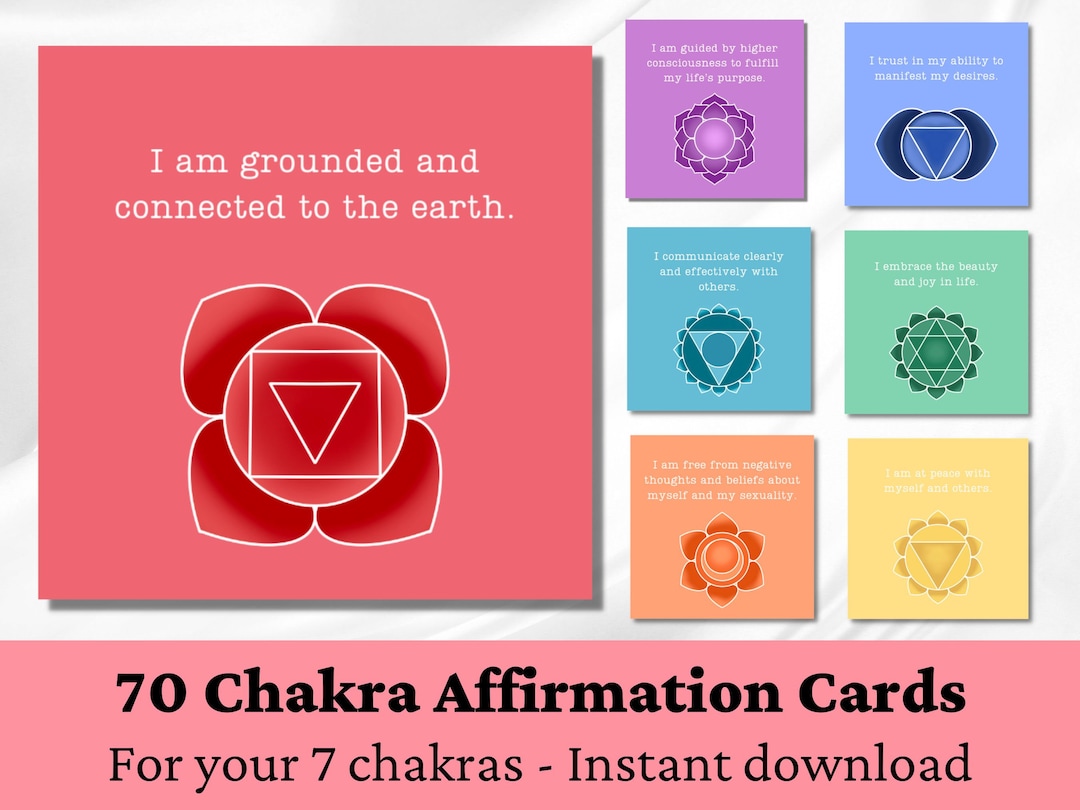 Chakra Affirmations , Chakra Cards Printable , Positive Affirmation