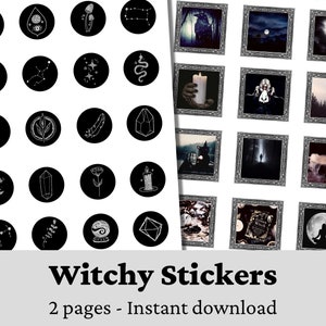 Witchy Stickers Printable | Witchy Journal Stickers | Witchy Sticker ...