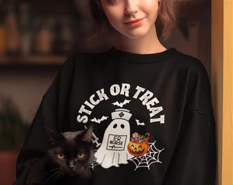 Halloween Nurse  party shirt - Cute Halloween Ghost Shirt, ghost nurse t-shirt, Fall Shirt. Halloween outfit.