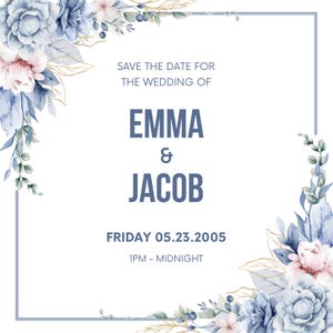 Digital Download Save The Date Wedding Invitation
