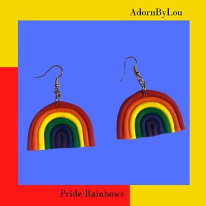 Polymer Clay Earrings | Handmade Pride Earrings | Rainbow Earrings | LGBTQ+ Earrings | Pride Month Earrings