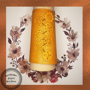 Genuine Leather Armband Bracer - Featuring Leather Gears - Ideal for Cosplay