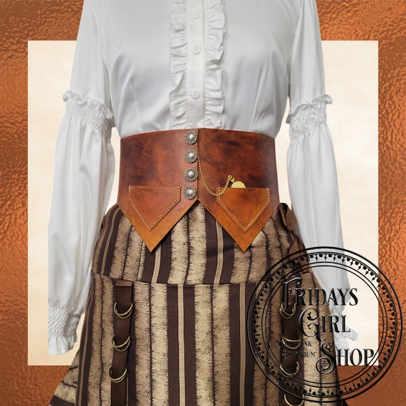 Leather Waistcoat Corset Belt: Steampunk Cosplay Waist  display picture 1