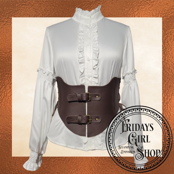 Ceinture corset sous la poitrine en cuir | Costume Corset pour la Renaissance | Mode pirate | Style Steampunk| serre-taille | Taille unique | Boucles