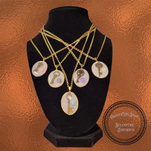 Vintage Key & Rose Pendant Set | Paired with Delicate Rosebud Earrings | Timeless Jewelry Ensemble