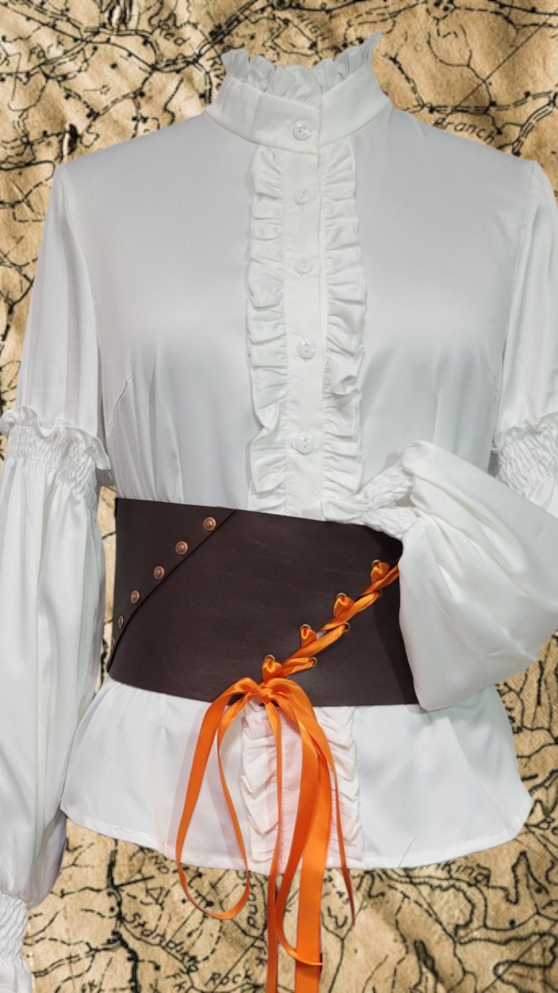 Cintura A Corsetto E Bracciali In Finta Pelle Per Costume Cosplay - Halloween, Medievale, Pirata