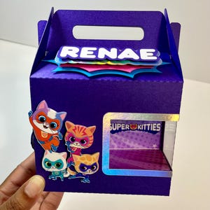 Superkitties Inspired Favor Box, Superkitties Birthday Favors, Birthday Party Favors, Treat Boxes