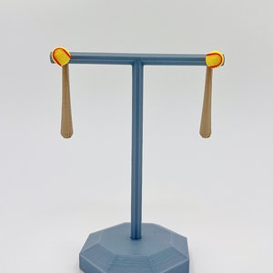 Softball Ear Jacket Earrings, Front Back Bat & Ball Studs, 2-in-1 Removable Bat, Lightweight PLA, Custom Team Colors