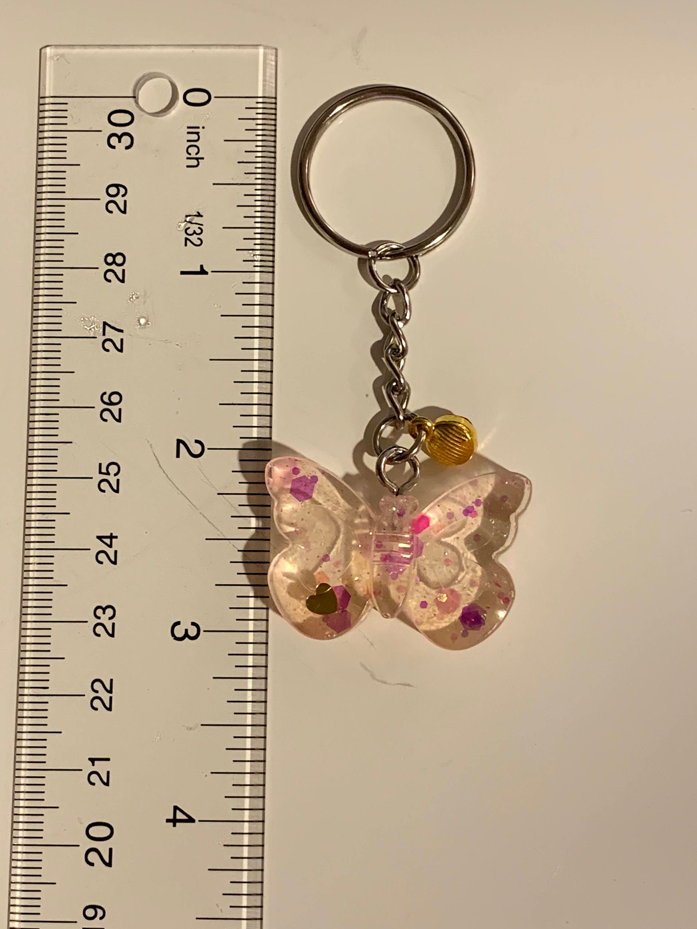 Cute Resin Keychains Flower/Butterfly Etsy